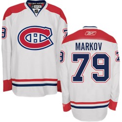 Montreal Canadiens Andrei Markov Official White Reebok Authentic Adult Away NHL Hockey Jersey
