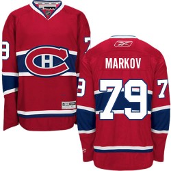 Montreal Canadiens Andrei Markov Official Red Reebok Authentic Youth Home NHL Hockey Jersey