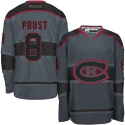 Montreal Canadiens Brandon Prust Official Reebok Premier Adult Charcoal Cross Check Fashion NHL Hockey Jersey