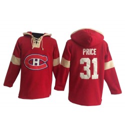 Montreal Canadiens Carey Price Official Red Old Time Hockey Premier Adult Pullover Hoodie Jersey
