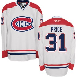Montreal Canadiens Carey Price Official White Reebok Authentic Youth Away NHL Hockey Jersey