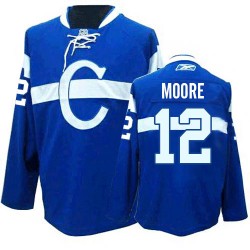 Montreal Canadiens Dickie Moore Official Blue Reebok Premier Adult Third NHL Hockey Jersey