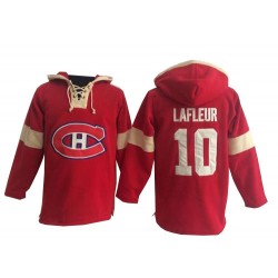 Montreal Canadiens Guy Lafleur Official Red Old Time Hockey Authentic Adult Pullover Hoodie Jersey