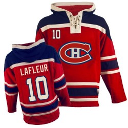 Montreal Canadiens Guy Lafleur Official Red Old Time Hockey Premier Adult Sawyer Hooded Sweatshirt Jersey