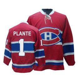 Montreal Canadiens Jacques Plante Official Red CCM Authentic Adult Throwback NHL Hockey Jersey