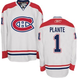 Montreal Canadiens Jacques Plante Official White Reebok Premier Adult Away NHL Hockey Jersey
