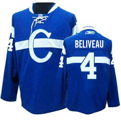 Montreal Canadiens Jean Beliveau Official Blue Reebok Authentic Adult Third NHL Hockey Jersey