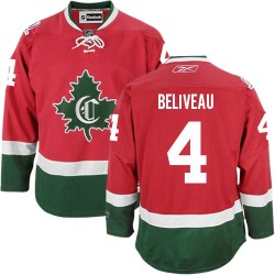 Montreal Canadiens Jean Beliveau Official Red Reebok Authentic Adult New CD Third NHL Hockey Jersey