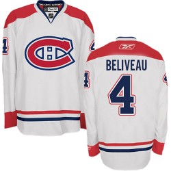 Montreal Canadiens Jean Beliveau Official White Reebok Authentic Adult Away NHL Hockey Jersey