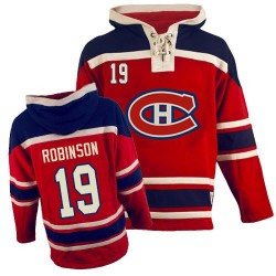 Montreal Canadiens Larry Robinson Official Red Old Time Hockey Authentic Adult Sawyer Hooded Sweatshirt Jersey