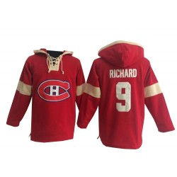 Montreal Canadiens Maurice Richard Official Red Old Time Hockey Authentic Adult Pullover Hoodie Jersey