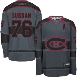 Montreal Canadiens P.K. Subban Official Reebok Authentic Adult Charcoal Cross Check Fashion NHL Hockey Jersey