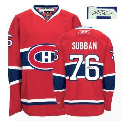 Montreal Canadiens P.K. Subban Official Red Reebok Authentic Adult Autographed Home NHL Hockey Jersey