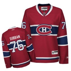 Montreal Canadiens P.K. Subban Official Red Reebok Authentic Women's Home NHL Hockey Jersey