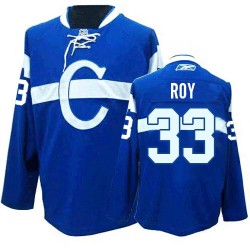 Montreal Canadiens Patrick Roy Official Blue Reebok Authentic Youth Third NHL Hockey Jersey
