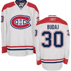 Montreal Canadiens Peter Budaj Official White Reebok Premier Adult Away NHL Hockey Jersey