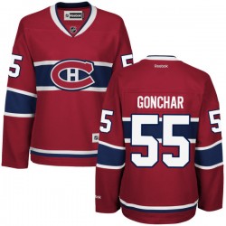 Montreal Canadiens Sergei Gonchar Official Red Reebok Authentic Women's Home NHL Hockey Jersey
