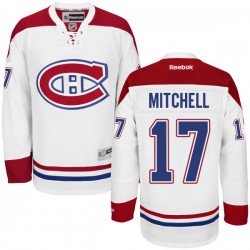 Montreal Canadiens Torrey Mitchell Official White Reebok Premier Adult Away NHL Hockey Jersey
