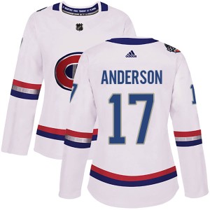 Montreal Canadiens Josh Anderson Official White Adidas Authentic Women's 2017 100 Classic NHL Hockey Jersey