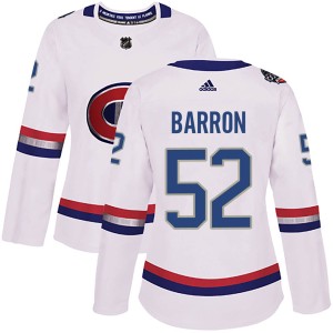 Montreal Canadiens Justin Barron Official White Adidas Authentic Women's 2017 100 Classic NHL Hockey Jersey