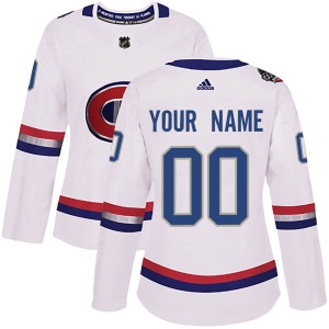 Montreal Canadiens Custom Official White Adidas Authentic Women's Custom 2017 100 Classic NHL Hockey Jersey