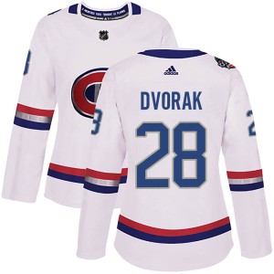 Montreal Canadiens Christian Dvorak Official White Adidas Authentic Women's 2017 100 Classic NHL Hockey Jersey