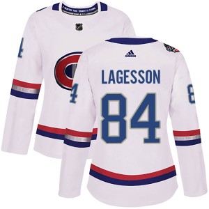 Montreal Canadiens William Lagesson Official White Adidas Authentic Women's 2017 100 Classic NHL Hockey Jersey