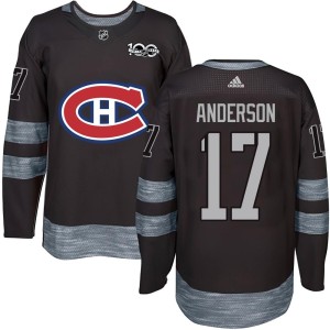 Montreal Canadiens Josh Anderson Official Black Authentic Adult 1917-2017 100th Anniversary NHL Hockey Jersey