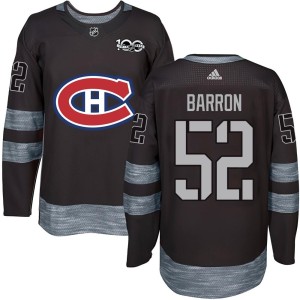 Montreal Canadiens Justin Barron Official Black Authentic Adult 1917-2017 100th Anniversary NHL Hockey Jersey