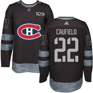 Montreal Canadiens Cole Caufield Official Black Authentic Adult 1917-2017 100th Anniversary NHL Hockey Jersey