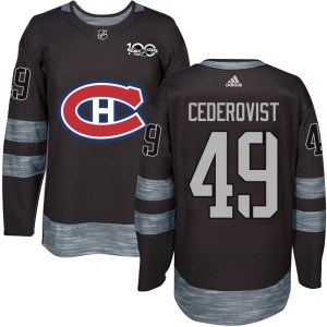 Montreal Canadiens Filip Cederqvist Official Black Authentic Adult 1917-2017 100th Anniversary NHL Hockey Jersey