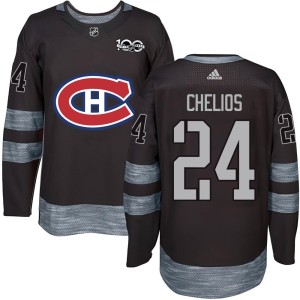 Montreal Canadiens Chris Chelios Official Black Authentic Adult 1917-2017 100th Anniversary NHL Hockey Jersey