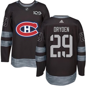 Montreal Canadiens Ken Dryden Official Black Authentic Adult 1917-2017 100th Anniversary NHL Hockey Jersey