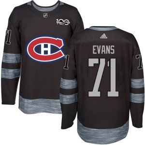 Montreal Canadiens Jake Evans Official Black Authentic Adult 1917-2017 100th Anniversary NHL Hockey Jersey