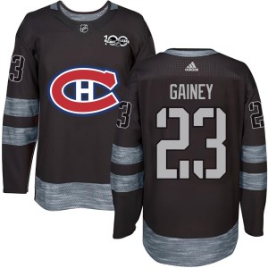 Montreal Canadiens Bob Gainey Official Black Authentic Adult 1917-2017 100th Anniversary NHL Hockey Jersey