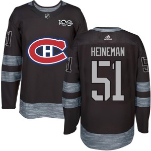Montreal Canadiens Emil Heineman Official Black Authentic Adult 1917-2017 100th Anniversary NHL Hockey Jersey