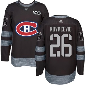 Montreal Canadiens Johnathan Kovacevic Official Black Authentic Adult 1917-2017 100th Anniversary NHL Hockey Jersey