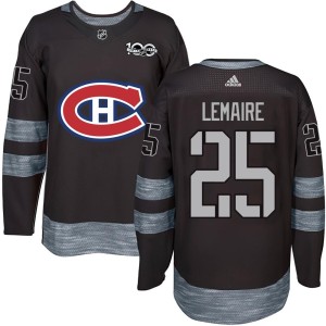 Montreal Canadiens Jacques Lemaire Official Black Authentic Adult 1917-2017 100th Anniversary NHL Hockey Jersey