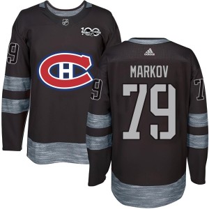 Montreal Canadiens Andrei Markov Official Black Authentic Adult 1917-2017 100th Anniversary NHL Hockey Jersey