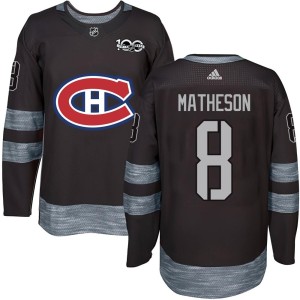 Montreal Canadiens Mike Matheson Official Black Authentic Adult 1917-2017 100th Anniversary NHL Hockey Jersey