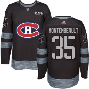 Montreal Canadiens Sam Montembeault Official Black Authentic Adult 1917-2017 100th Anniversary NHL Hockey Jersey