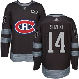 Montreal Canadiens Nick Suzuki Official Black Authentic Adult 1917-2017 100th Anniversary NHL Hockey Jersey