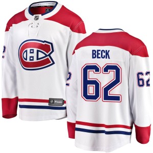Montreal Canadiens Owen Beck Official White Fanatics Branded Breakaway Adult Away NHL Hockey Jersey