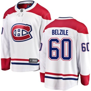 Montreal Canadiens Alex Belzile Official White Fanatics Branded Breakaway Adult Away NHL Hockey Jersey