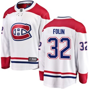 Montreal Canadiens Christian Folin Official White Fanatics Branded Breakaway Adult Away NHL Hockey Jersey