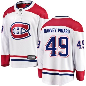 Montreal Canadiens Rafael Harvey-Pinard Official White Fanatics Branded Breakaway Adult Away NHL Hockey Jersey