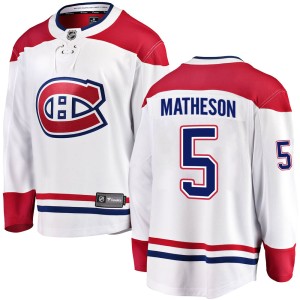 Montreal Canadiens Mike Matheson Official White Fanatics Branded Breakaway Adult Away NHL Hockey Jersey