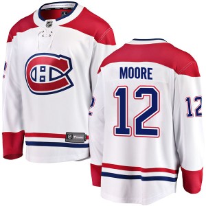 Montreal Canadiens Dickie Moore Official White Fanatics Branded Breakaway Adult Away NHL Hockey Jersey