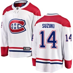 Montreal Canadiens Nick Suzuki Official White Fanatics Branded Breakaway Adult Away NHL Hockey Jersey