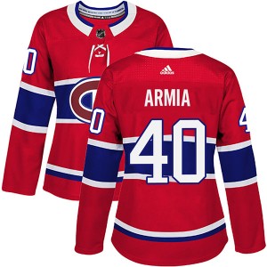 Montreal Canadiens Joel Armia Official Red Adidas Authentic Women's Home NHL Hockey Jersey
